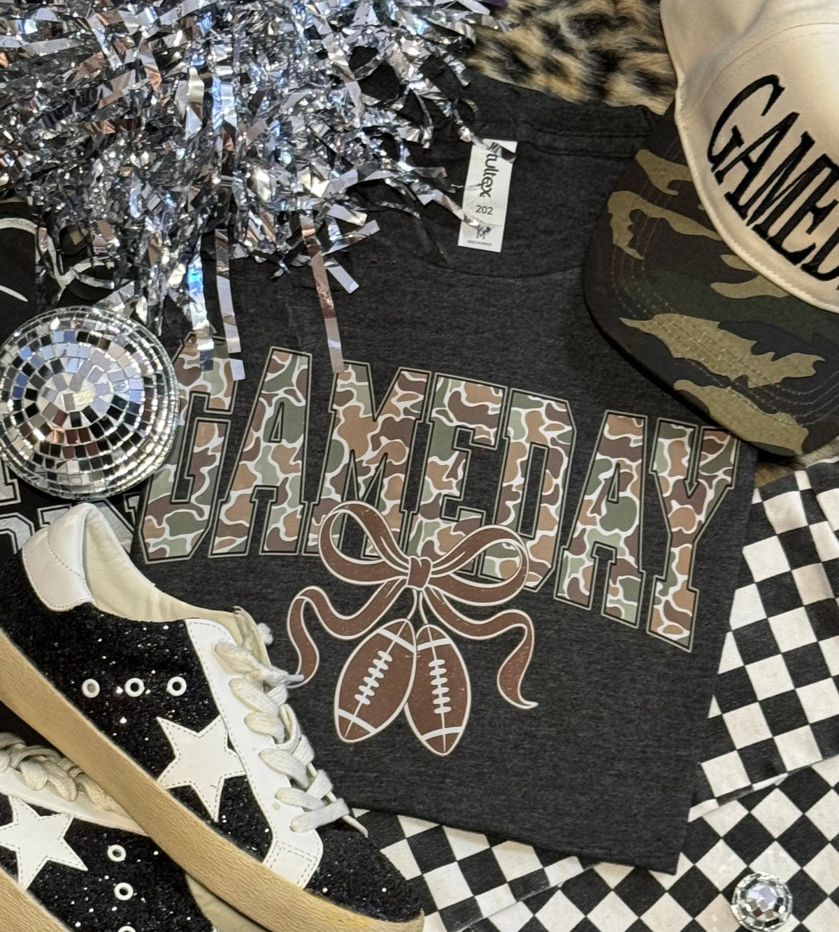 Gameday Camo Football Cherries Tee