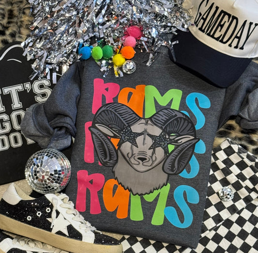 Rams Neon Mascot Sweatshirt