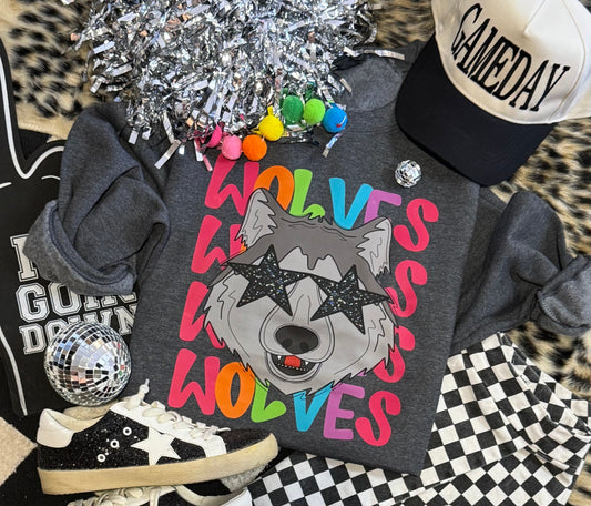 Wolves Neon Mascot Sweatshirt
