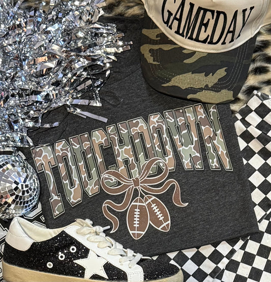 Touchdown Camo Football Cherries Tee