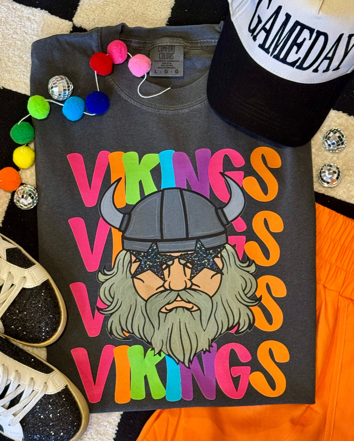 Vikings Neon Mascot Tee