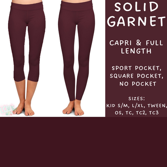 Ready To Ship - Solid Garnet Full Length Leggings