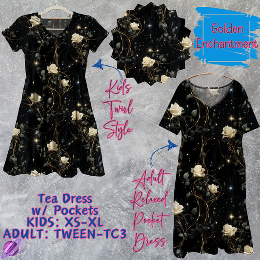 GOLDEN ENCHANTMENT - ADULT & KIDS - TEA DRESS RUN 3 - PREORDER CLOSING 3/11