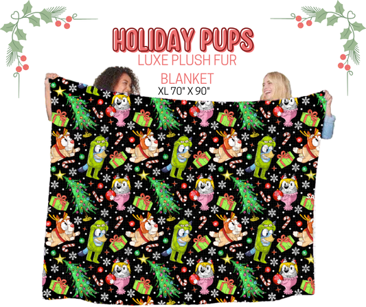 Holiday Pups Luxe Plush Fur Blanket