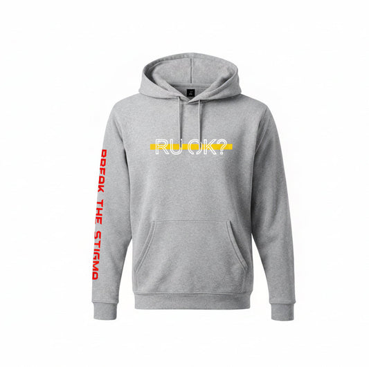 Stigma-Breaking Hoodie - Gold Line (Heather Grey)