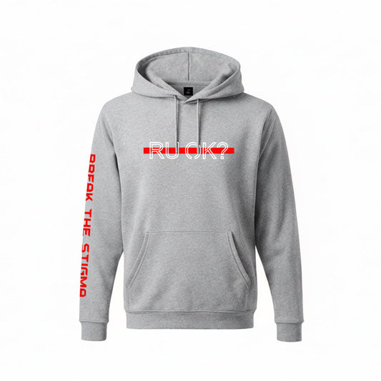 Stigma-Breaking Hoodie - Red Line (Heather Grey)