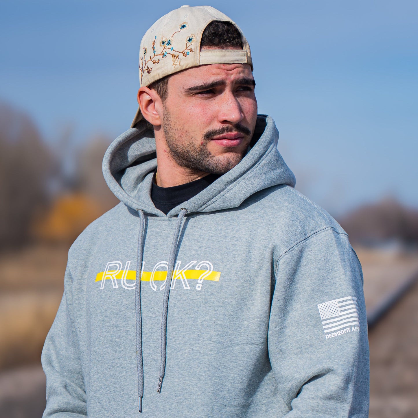 Stigma-Breaking Hoodie - Gold Line (Heather Grey)