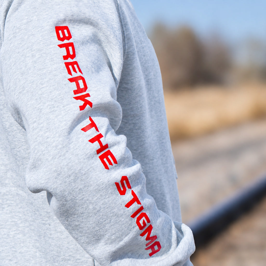 Stigma-Breaking Hoodie - Gold Line (Heather Grey)