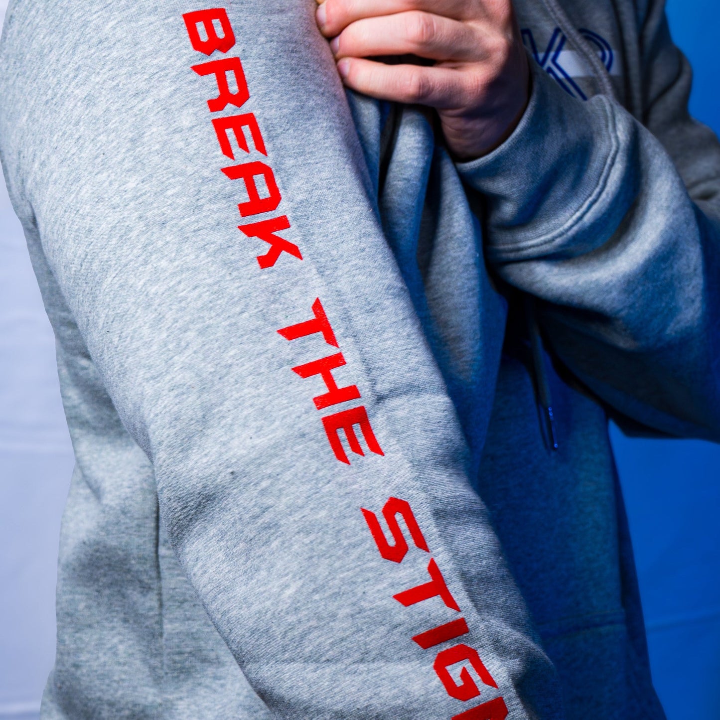 Stigma-Breaking Hoodie - White Line (Heather Grey)
