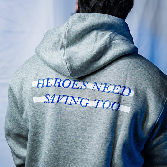 Stigma-Breaking Hoodie - White Line (Heather Grey)