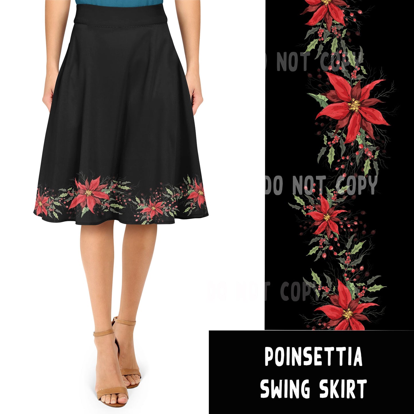 SWING SKIRT- POINSETTIA