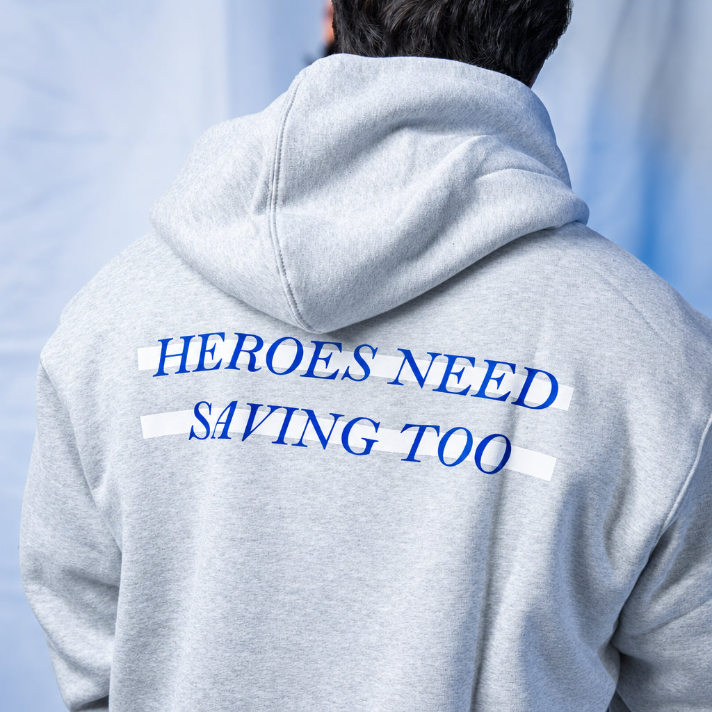 Stigma-Breaking Hoodie - White Line (Heather Grey)