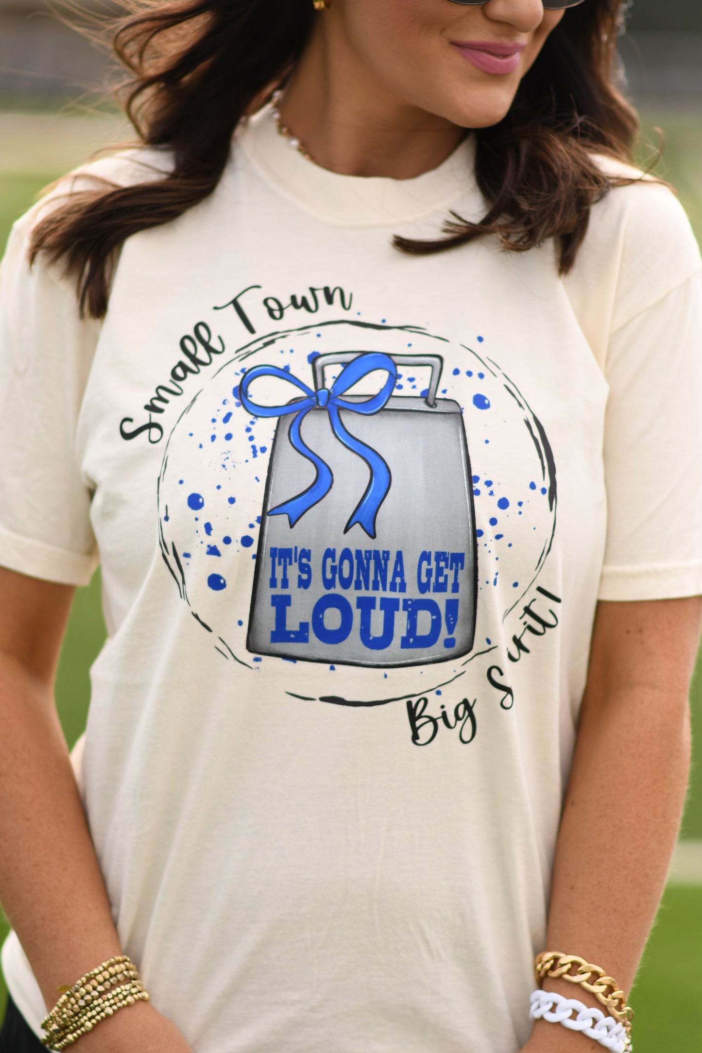 Small Town Big Spirit Royal Tee