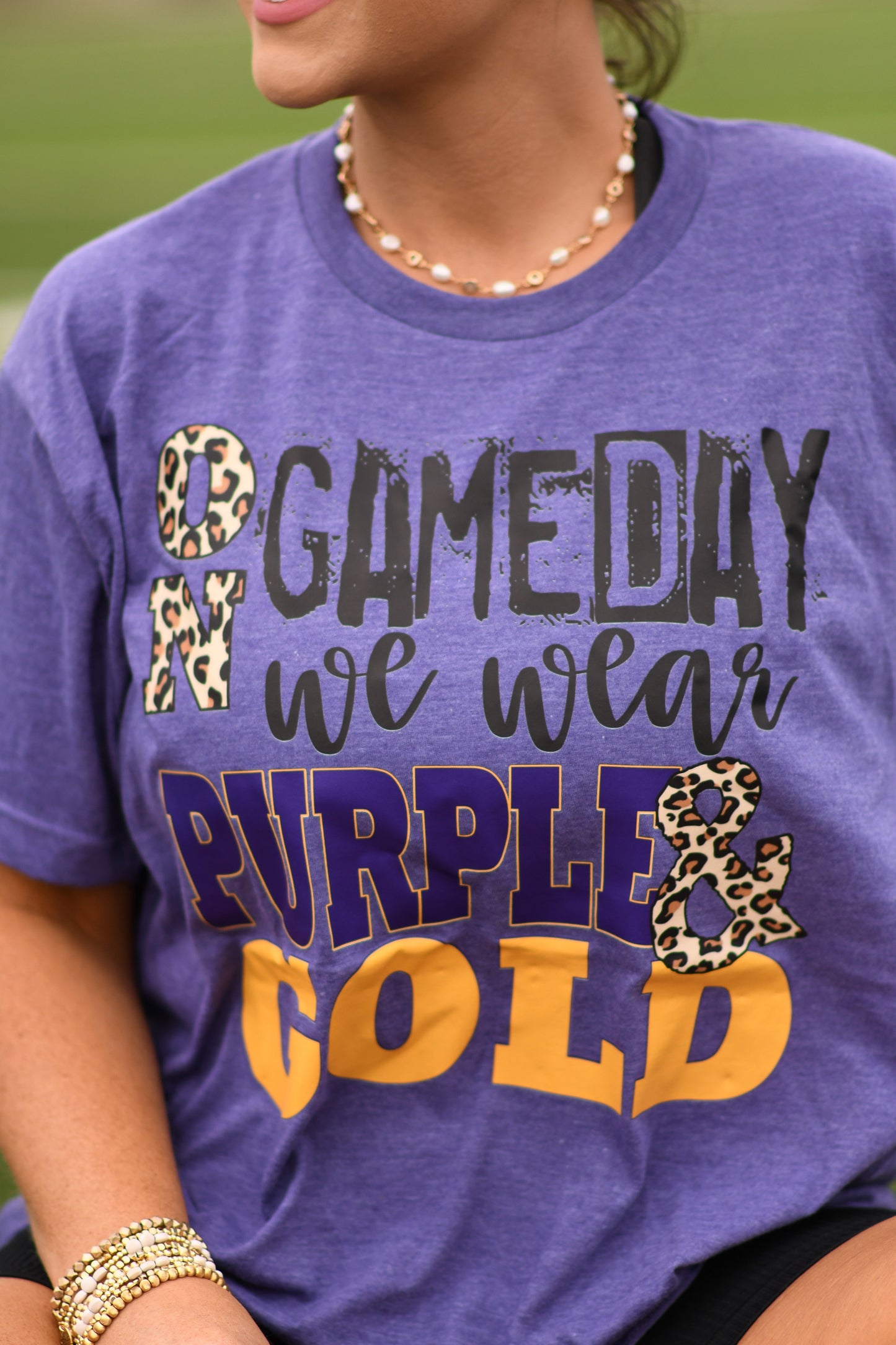 On Game Days We Wear Purple And Gold Tee