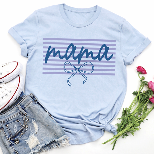 Custom Stripe Bow Tee **ANY NAME