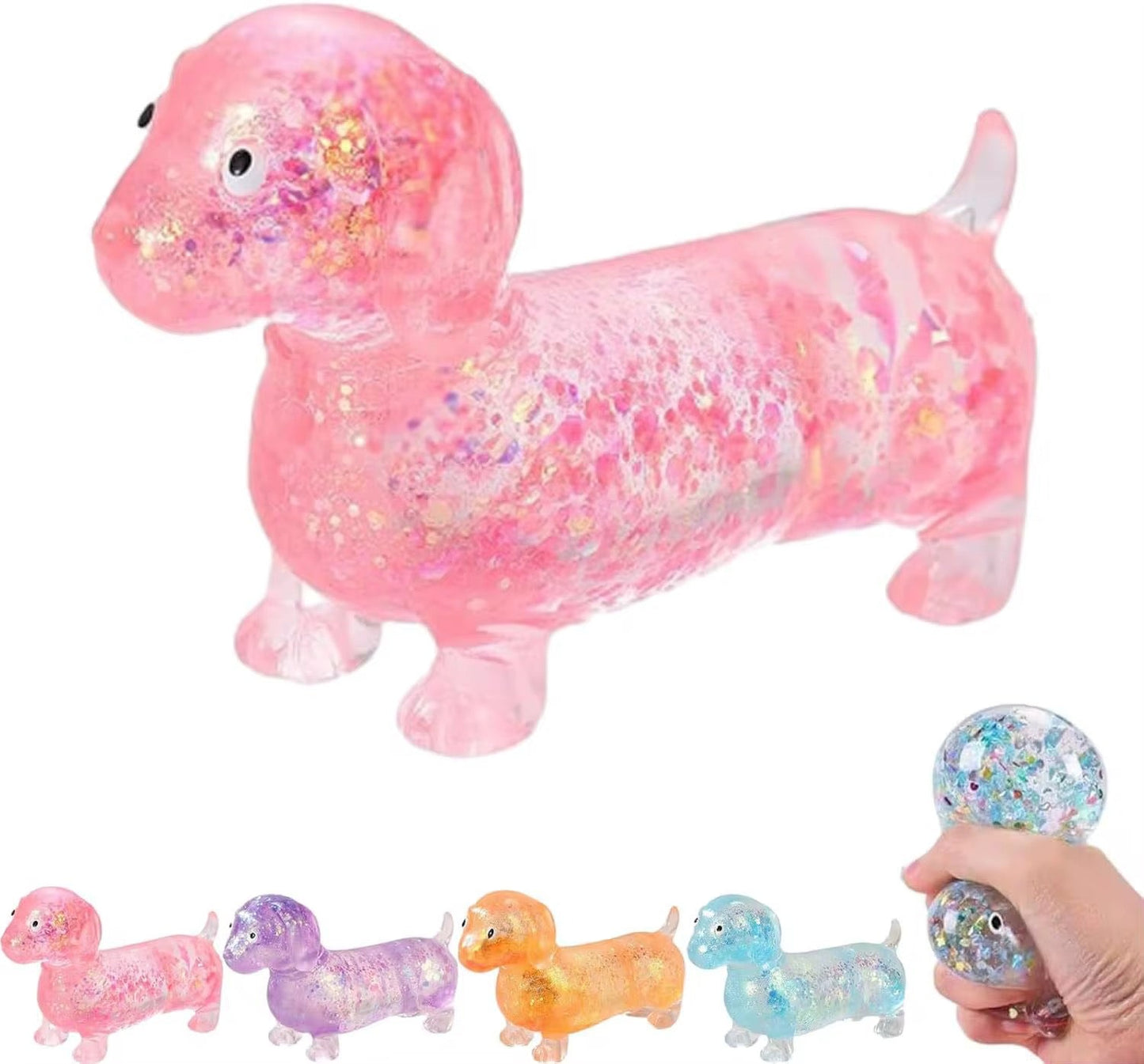 Glitter Weenie Dog Squishy *May 11-15 Shipment*