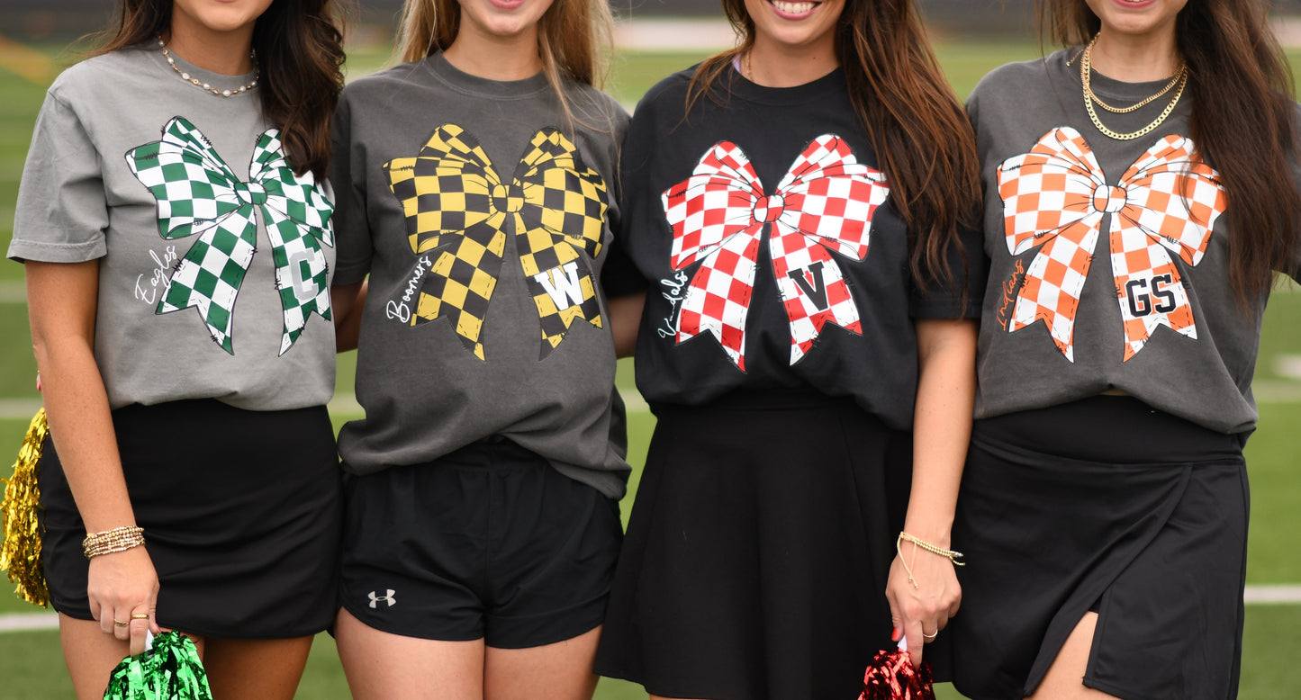 Custom Checkered Bow Spirit Tee