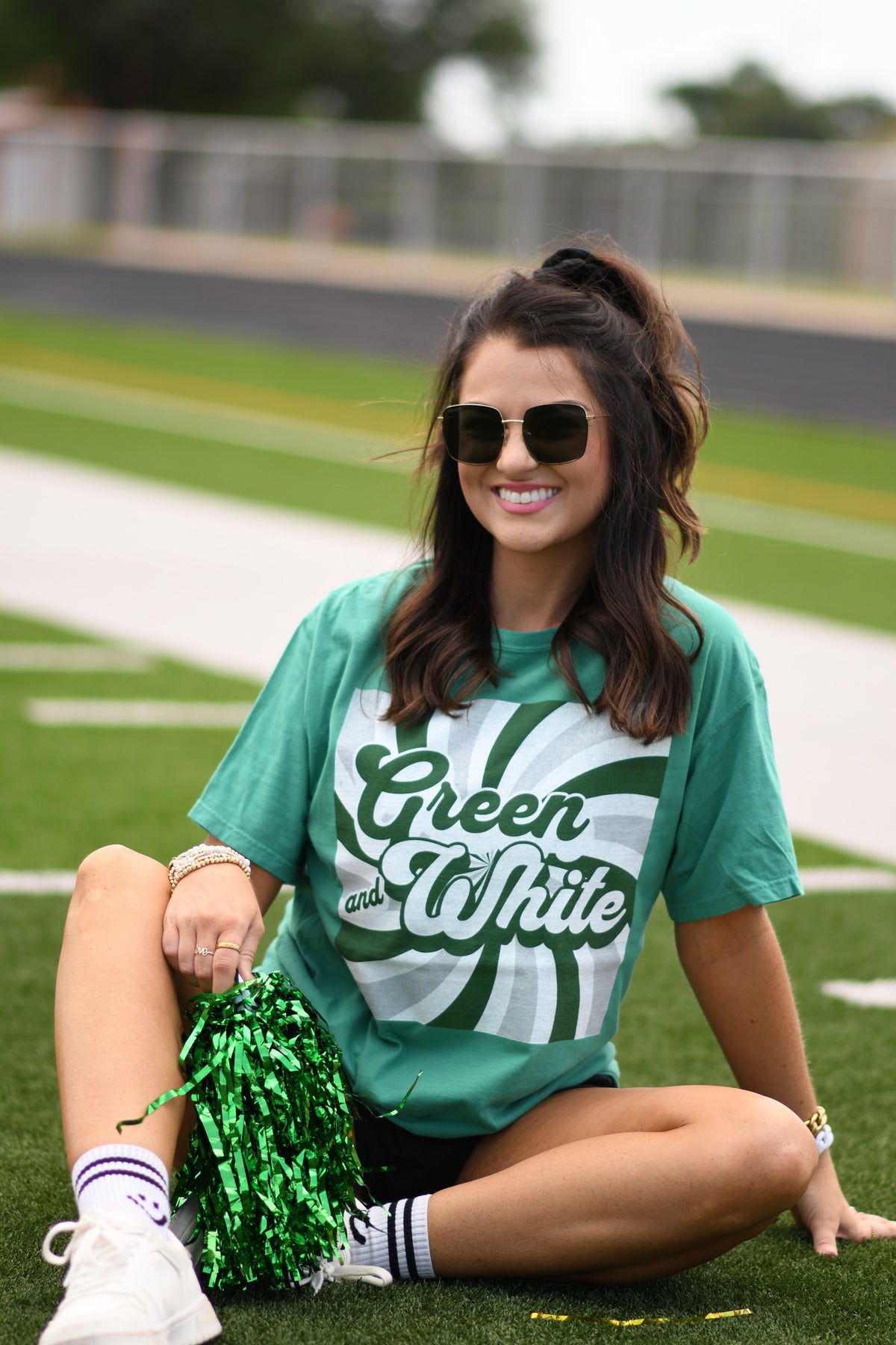 Green and White Retro Tee