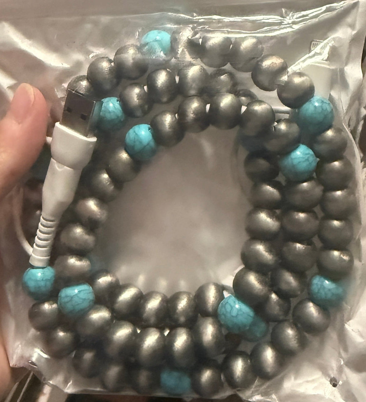 FUN DESIGNED BEADED 4-IN-1 FAST CHARGING CABLE - GREAT QUALITY AND LOTS OF COLORS