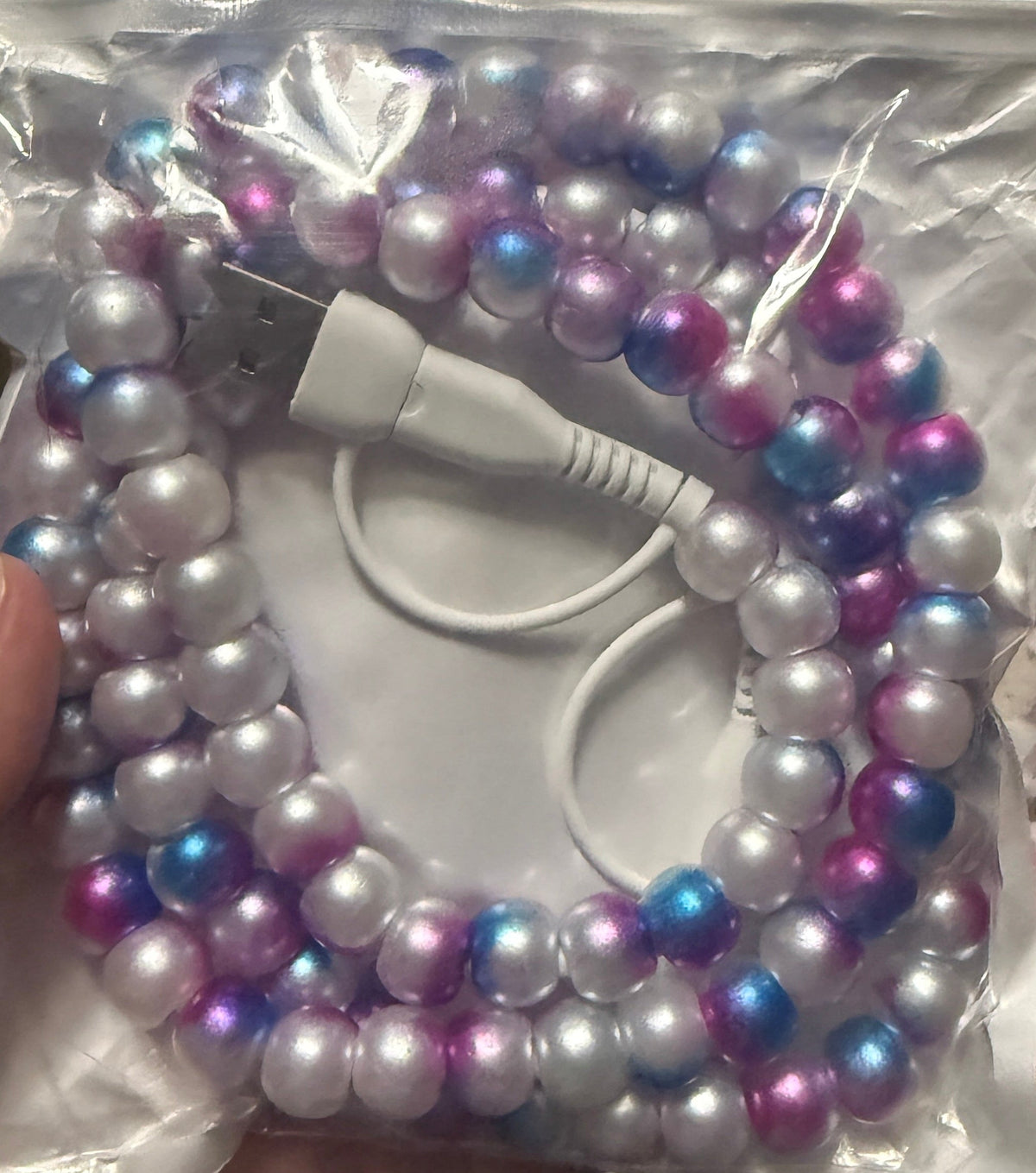 FUN DESIGNED BEADED 4-IN-1 FAST CHARGING CABLE - GREAT QUALITY AND LOTS OF COLORS