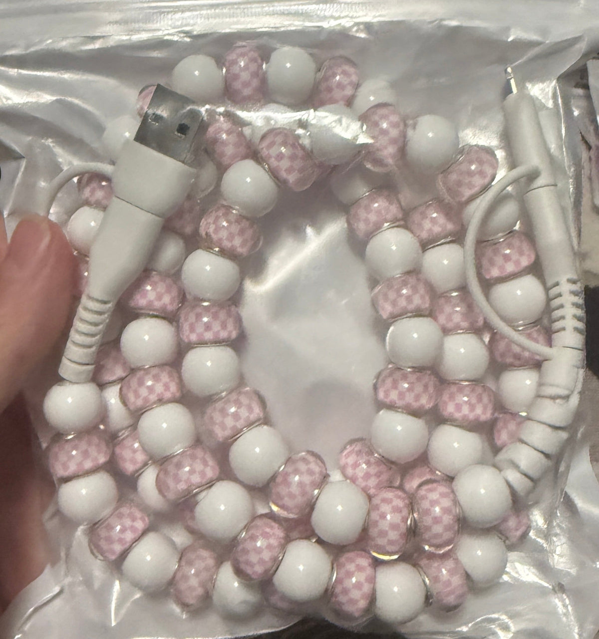 FUN DESIGNED BEADED 4-IN-1 FAST CHARGING CABLE - GREAT QUALITY AND LOTS OF COLORS