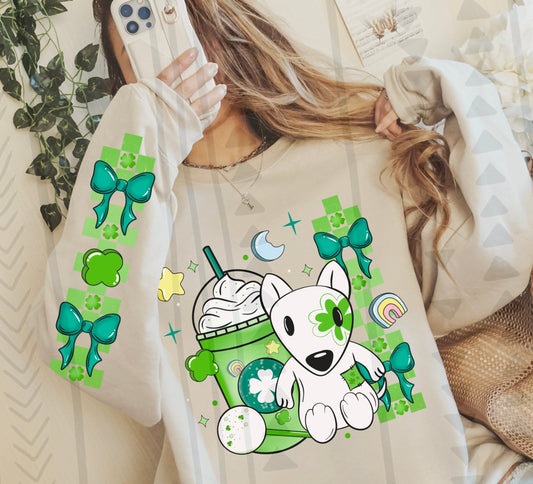 SHAMROCK DOG SWEATSHIRT W/ SLEEVE PRINT