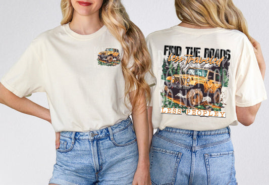 FIND THE ROADS - POCKET PRINT DOUBLE SIDED TEE