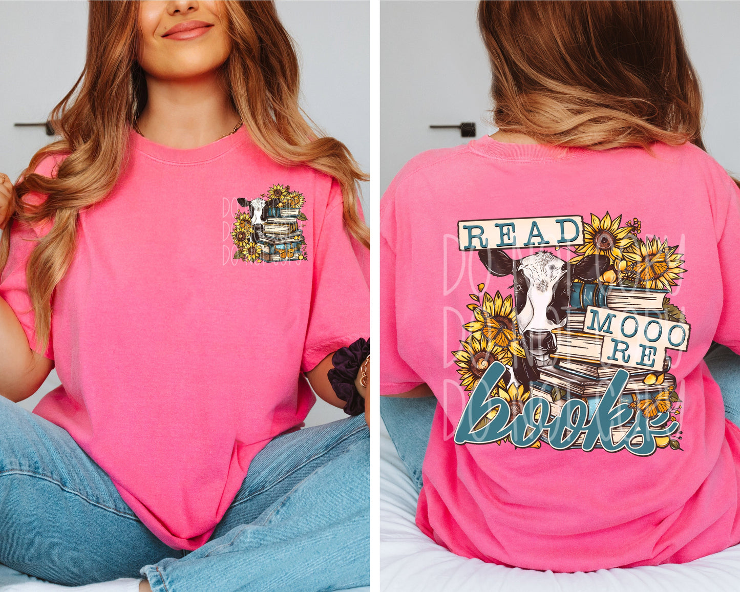 READ MOO BOOKS - POCKET PRINT DOUBLE SIDED TEE