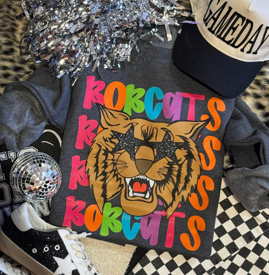 Bobcats Neon Mascot Sweatshirt