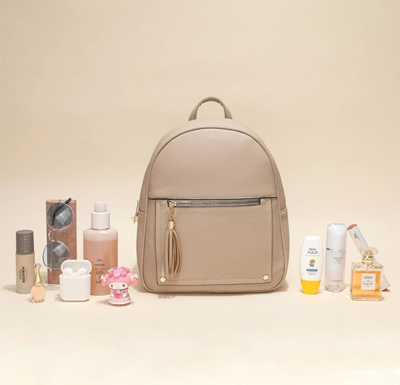 MONTANA WEST ANTI-THEFT BACKPACK IN TAUPE