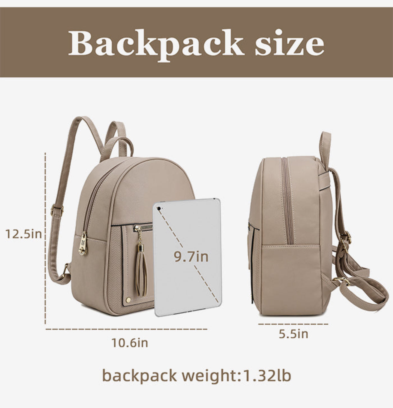 MONTANA WEST ANTI-THEFT BACKPACK IN TAUPE