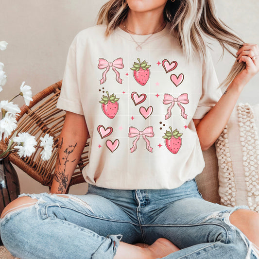 STRAWBERRY BOWS TEE