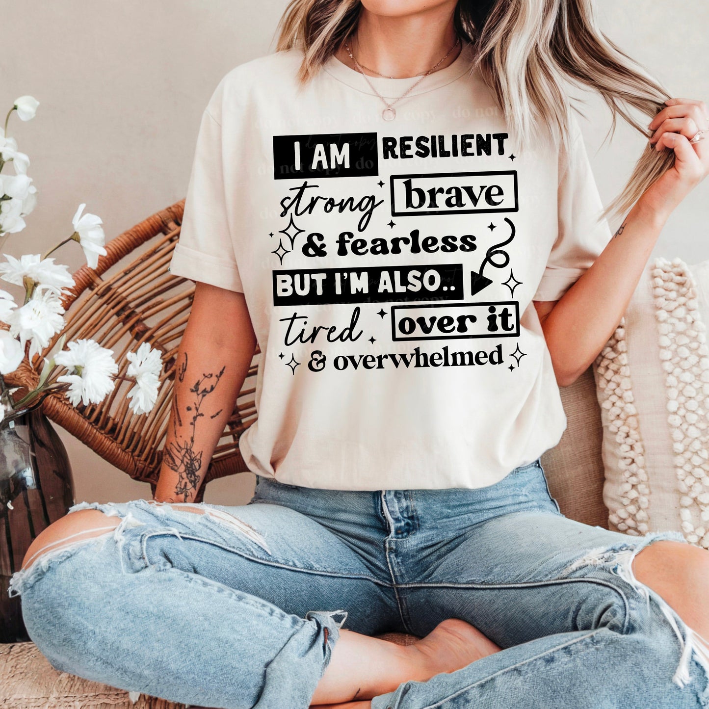 STRONG AND OVERWHELMED TEE