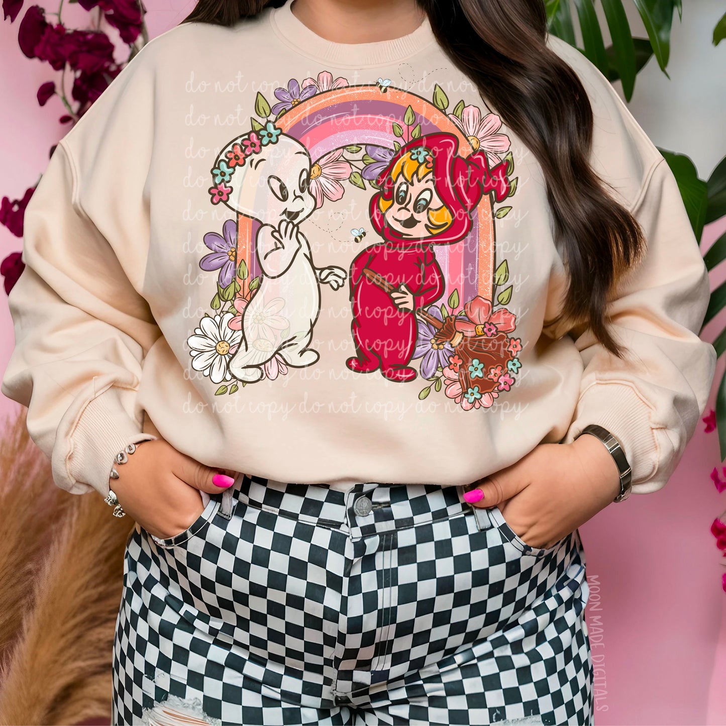 GHOST & WITCH FLORAL SWEATSHIRT