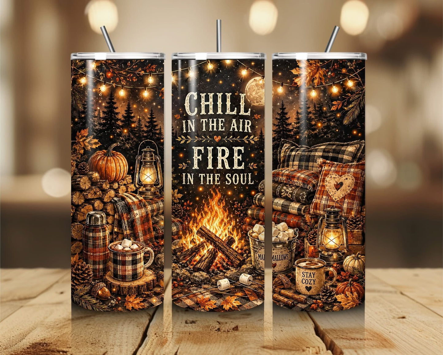 FALL THEMED 20 OZ TUMBLERS - BRAND NEW