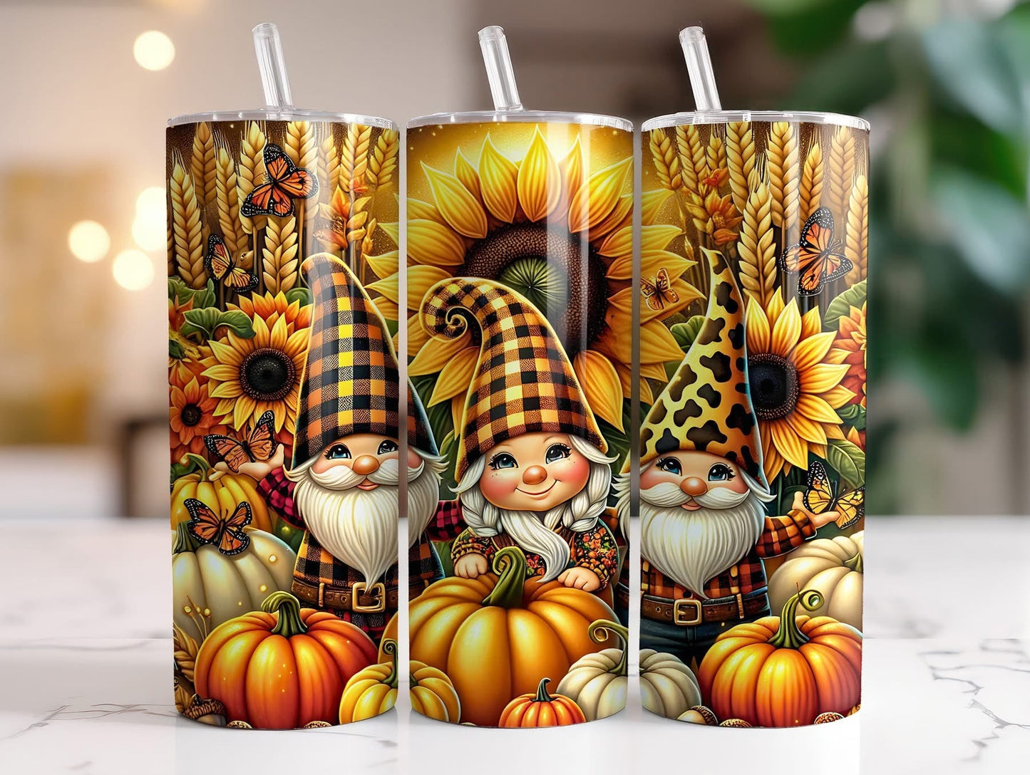 FALL THEMED 20 OZ TUMBLERS - BRAND NEW