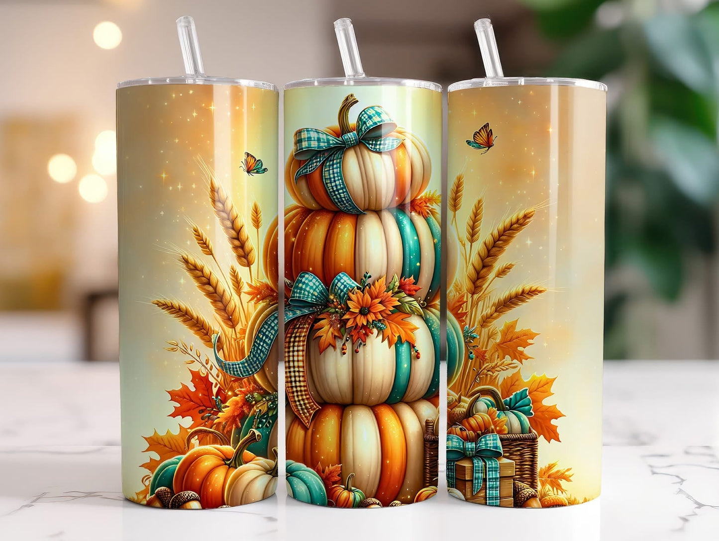 FALL THEMED 20 OZ TUMBLERS - BRAND NEW