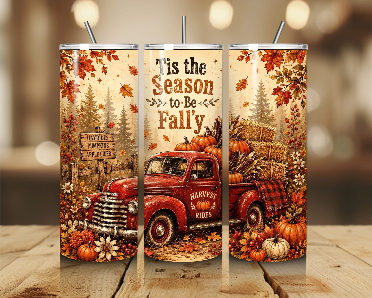 FALL THEMED 20 OZ TUMBLERS - BRAND NEW