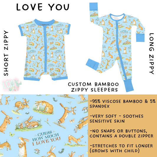 Ready To Ship - Love You Long Zippy - 3T & 4T