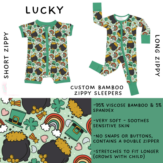 Ready to Ship - Lucky Long Zippy Sleeper - 2T & 3T