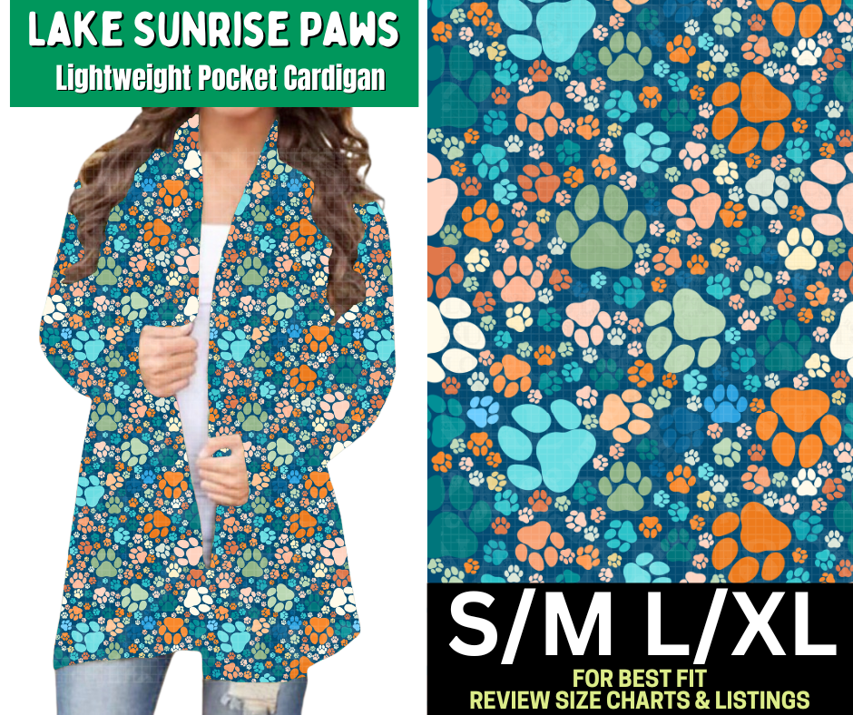 Lake Sunrise Paws Pocket Cardigan