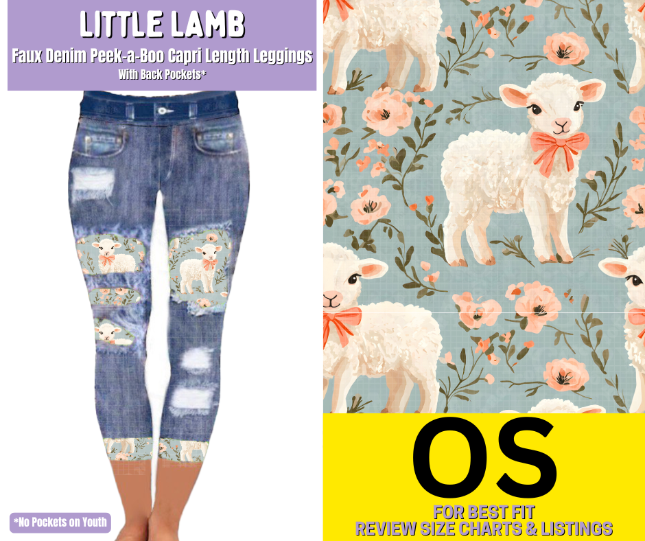 Little Lamb Capri Faux Denim Peekaboo