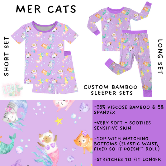 Ready to Ship - Mer Cats Bamboo Short Set - 4T