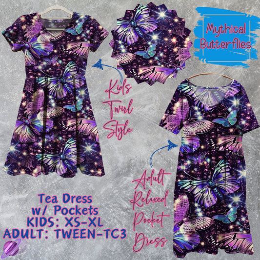 MYTHICAL BUTTERFLIES - ADULT & KIDS - TEA DRESS RUN 3 - PREORDER CLOSING 3/11