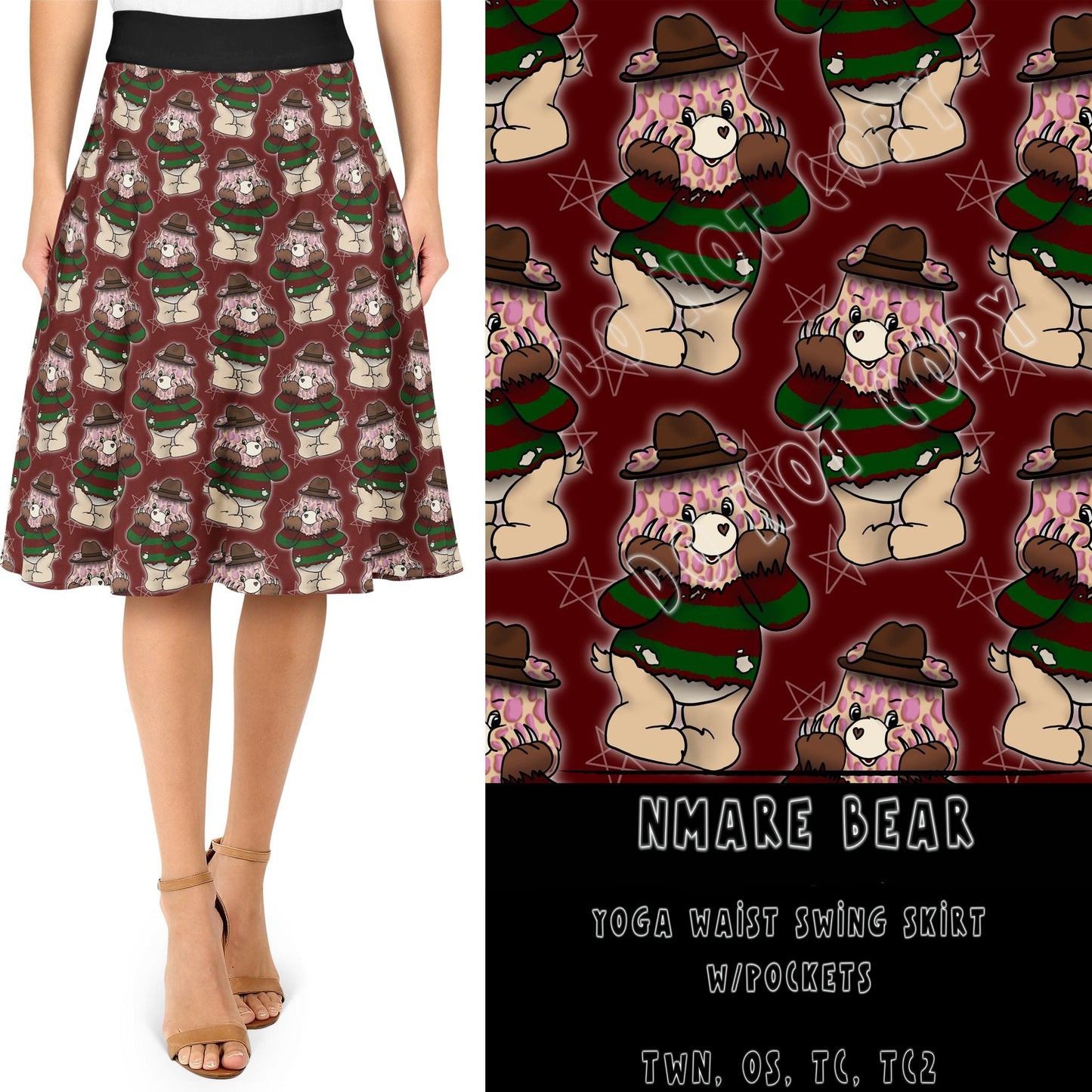 BEARY SCARY RUN-NMARE BEAR SWING SKIRT