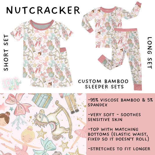 Ready to Ship - Nutcracker Bamboo Short 14 & Long Sleeper Set 8