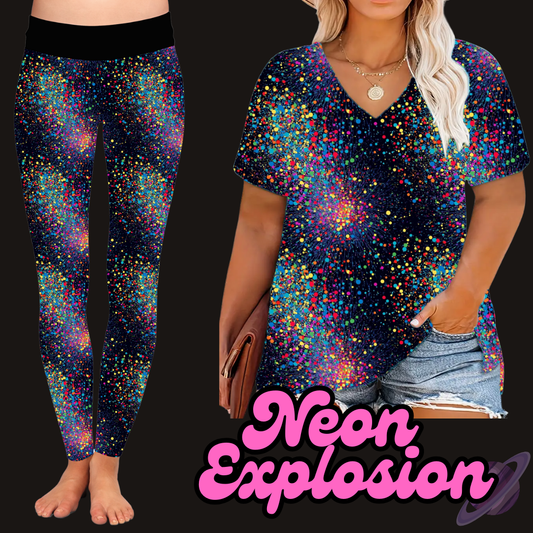 NEON EXPLOSION - V-NECK TUNIC - PRETTY RUN PREORDER CLOSING 3/21