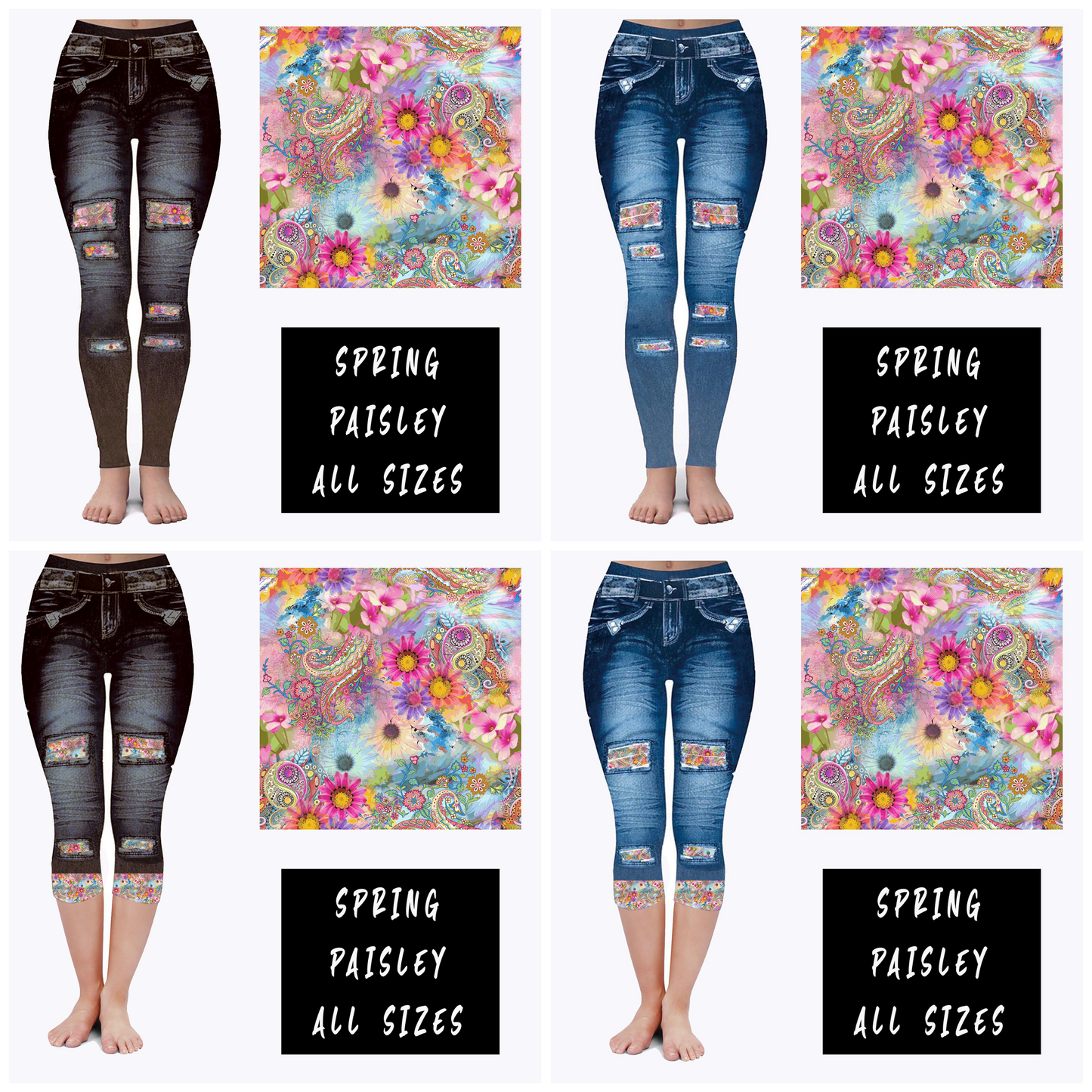 LEGGING JEAN RUN-SPRING PAISLEY (ACTIVE BACK POCKETS)