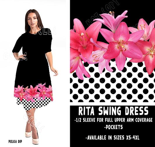 RITA SWING DRESS RUN-POLKA DIPPED