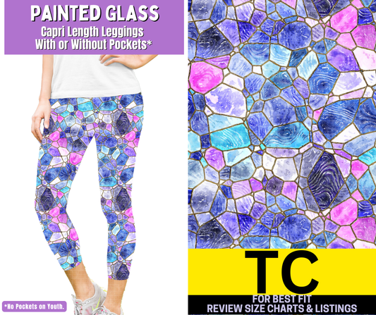 Painted Glass Capri Length Leggings w/ Pockets